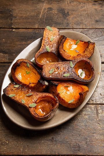 Fall Squash with Apple Cider Reduction, Sage, and Thyme