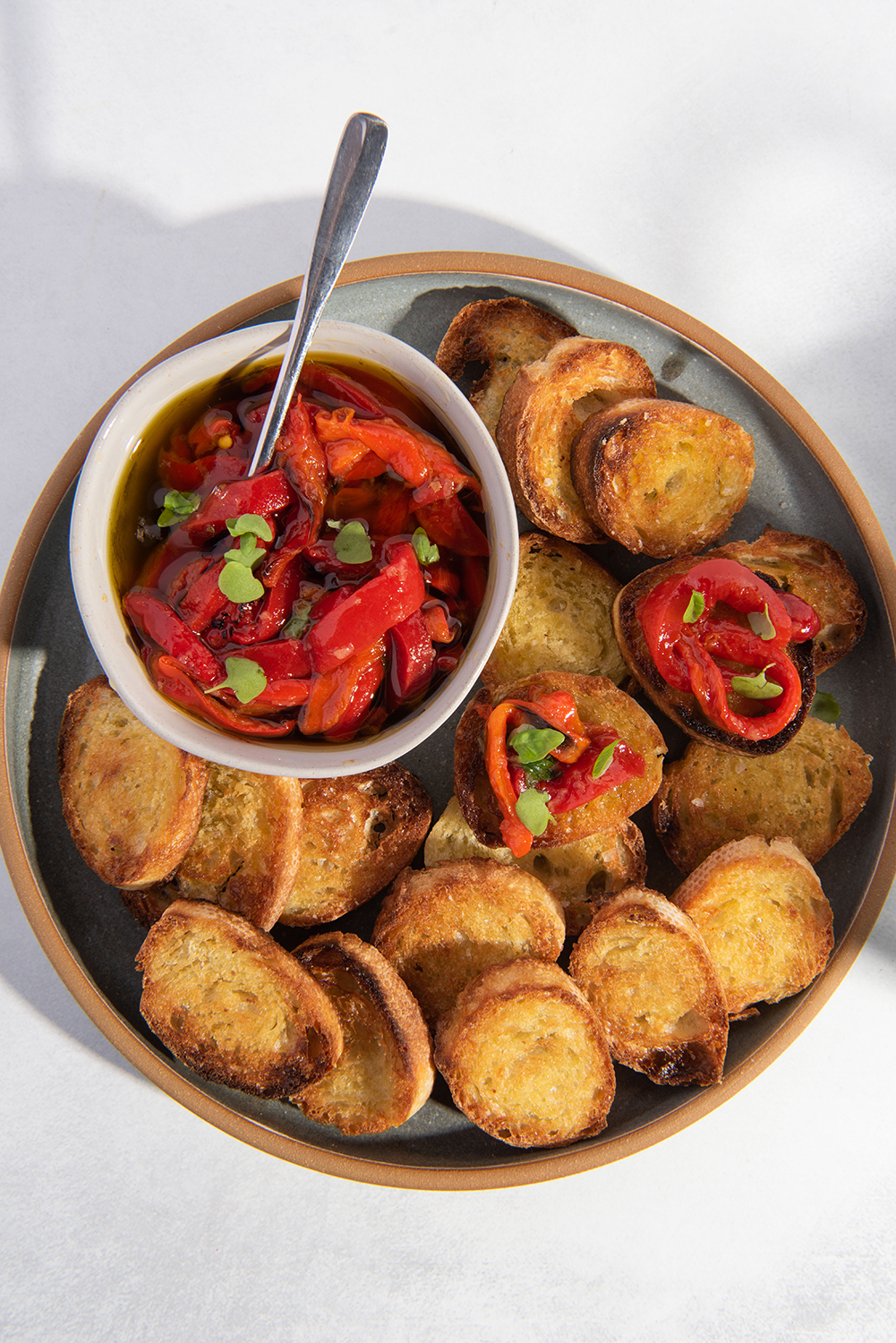 Roasted Red Pepper  Bruschetta 
